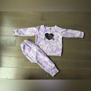 Kids Purple Tie-Dye Heart Matching Set - Unbranded